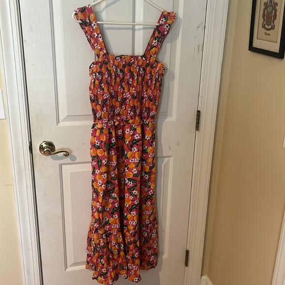 Draper James Kimberly Orange Blossom Tiered Smock Dress women’s size large - Picture 2 of 10